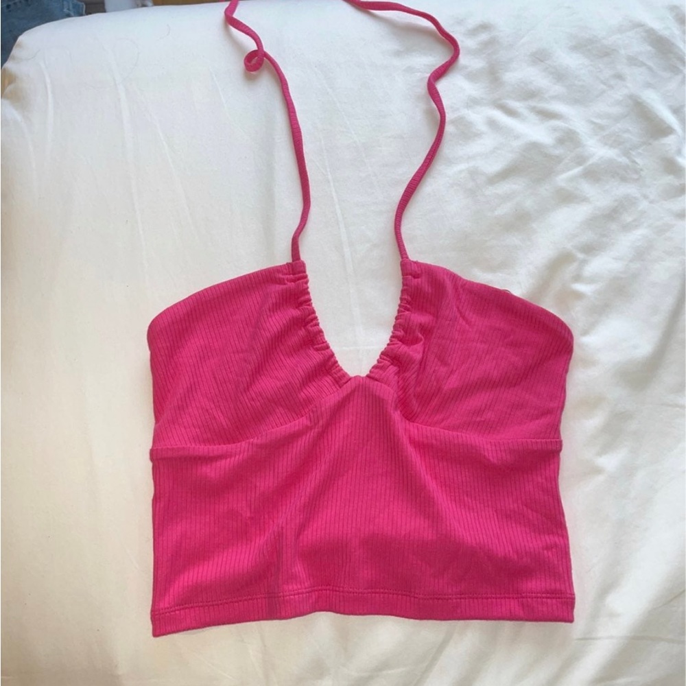 Aritzia pink Merci halter top